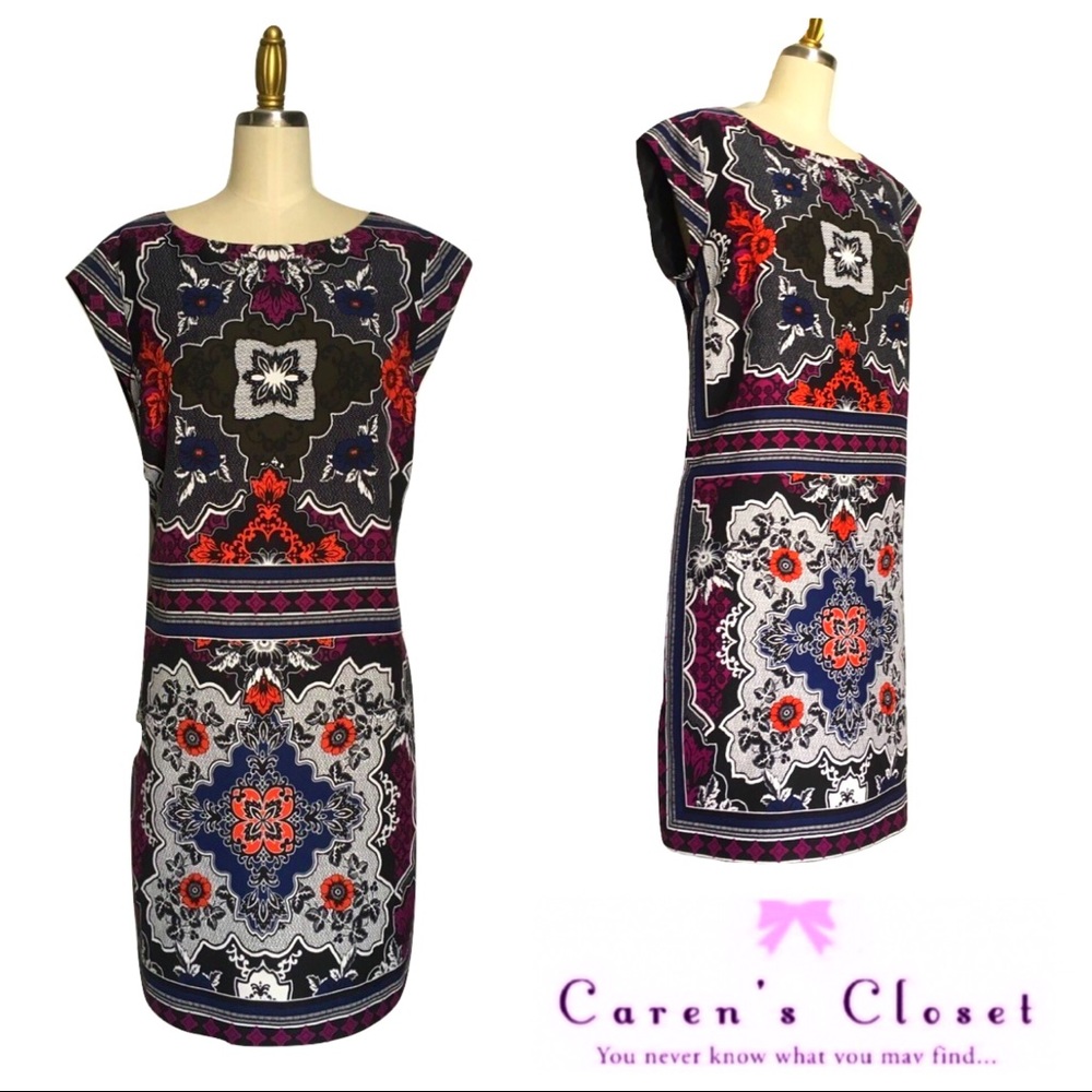 Banana Republic Print Short Sleeve Shift Dress